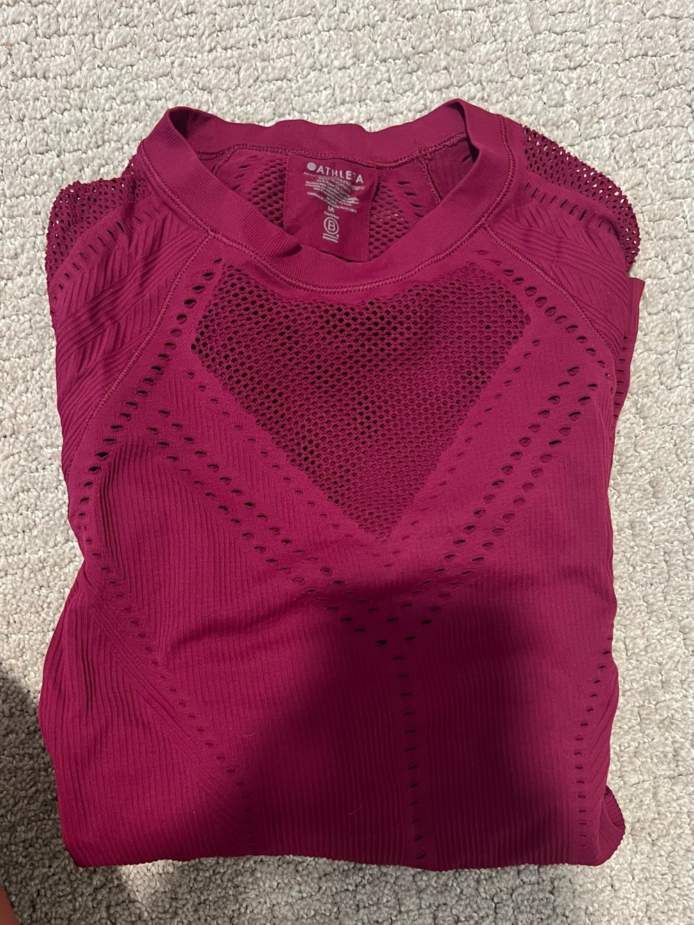 Athleta Deep Magenta mesh long sleeve